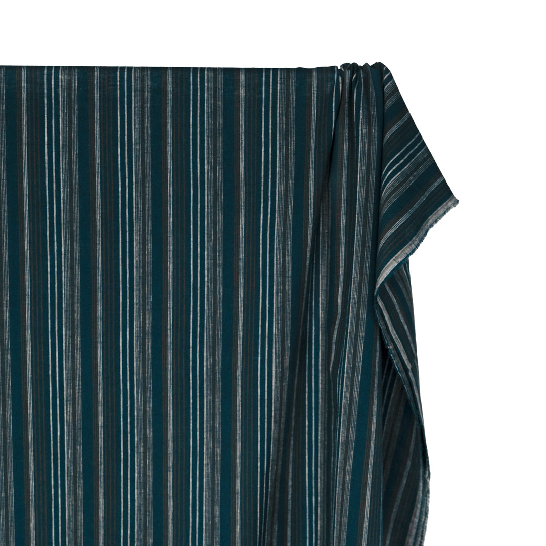 Stripe Yarn Dyed Cotton Linen - Jewel/Multi | Blackbird Fabrics