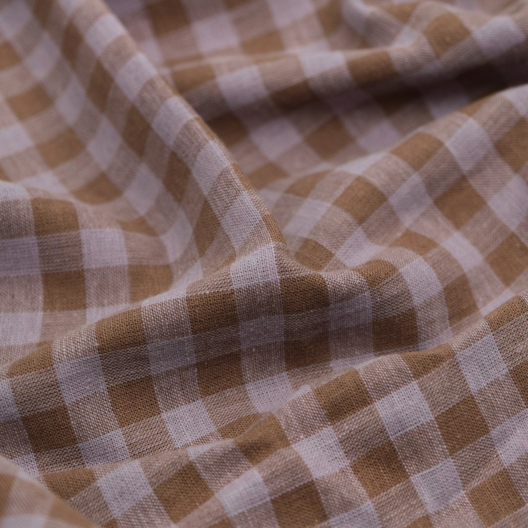 Gingham Yarn Dyed Cotton Linen - Dove/Mouse | Blackbird Fabrics