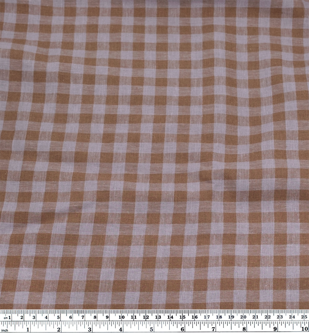 Gingham Yarn Dyed Cotton Linen - Dove/Mouse | Blackbird Fabrics