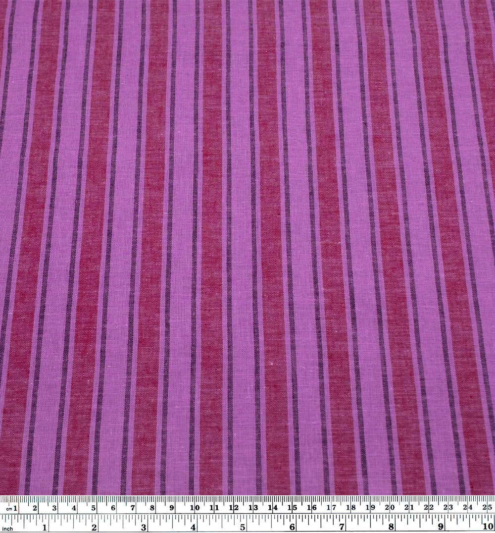 Stripe Yarn Dyed Cotton Linen - Hyacinth | Blackbird Fabrics