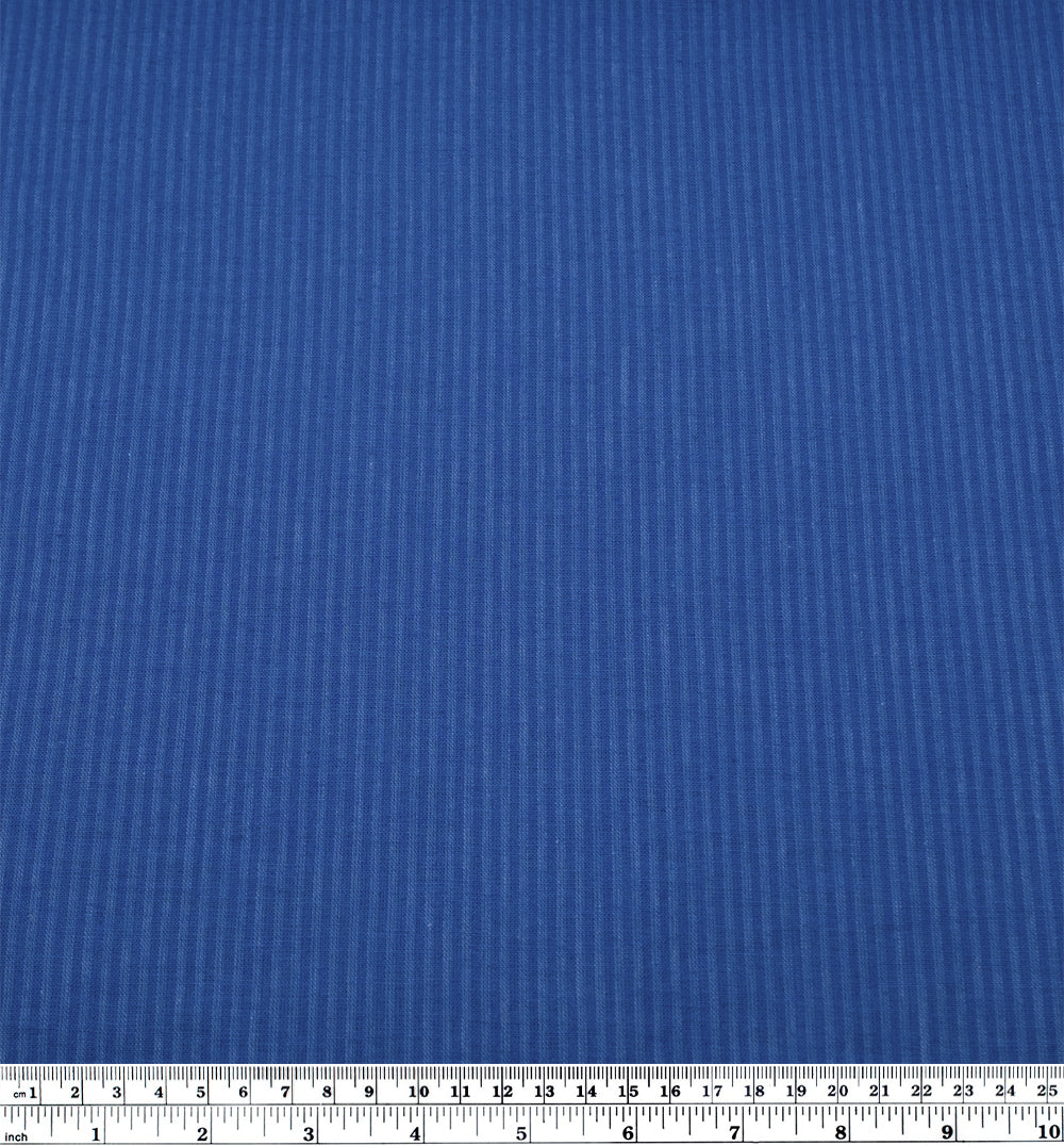 Couplet Stripe Yarn Dyed Cotton Linen - Lapis | Blackbird Fabrics
