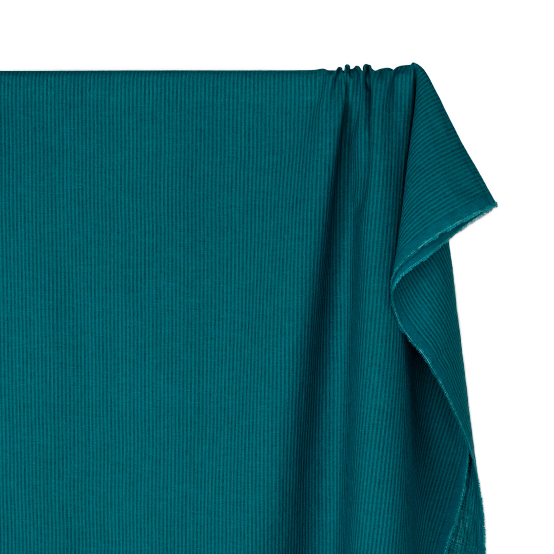 Couplet Stripe Yarn Dyed Cotton Linen - Harbour | Blackbird Fabrics