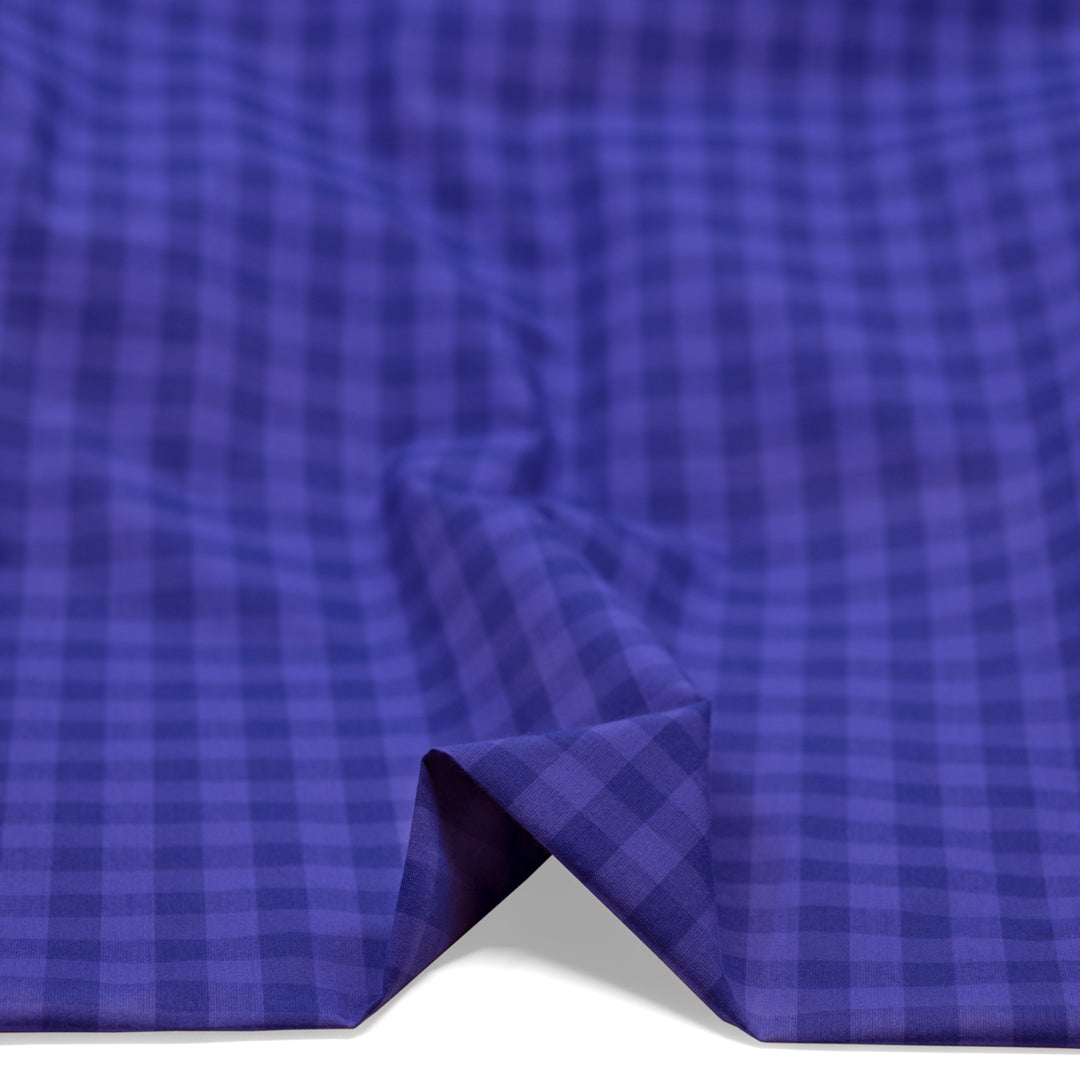 Gumball Gingham Cotton Shirting - Lapis/Belize | Blackbird Fabrics