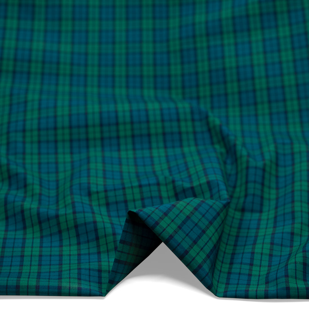 Prisma Plaid Cotton Shirting - Jewel/Viridian | Blackbird Fabrics