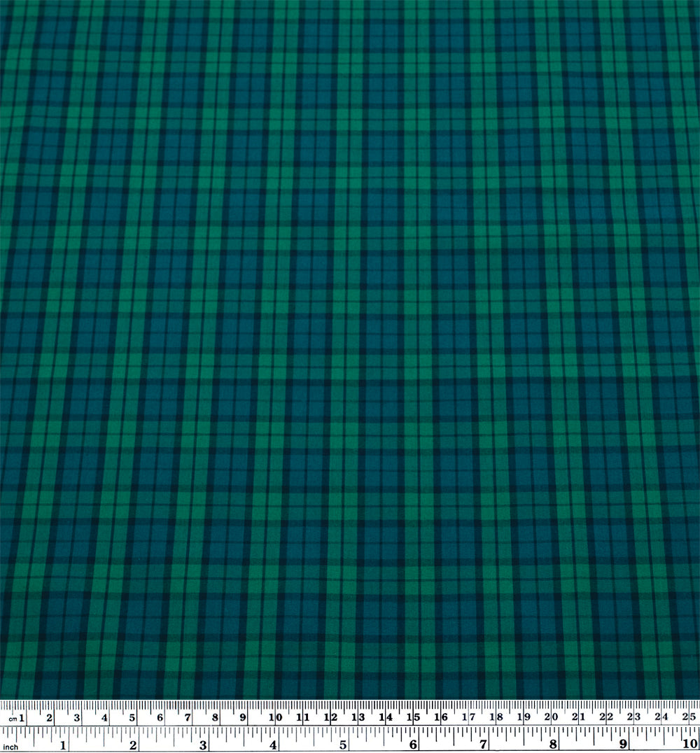 Prisma Plaid Cotton Shirting - Jewel/Viridian | Blackbird Fabrics