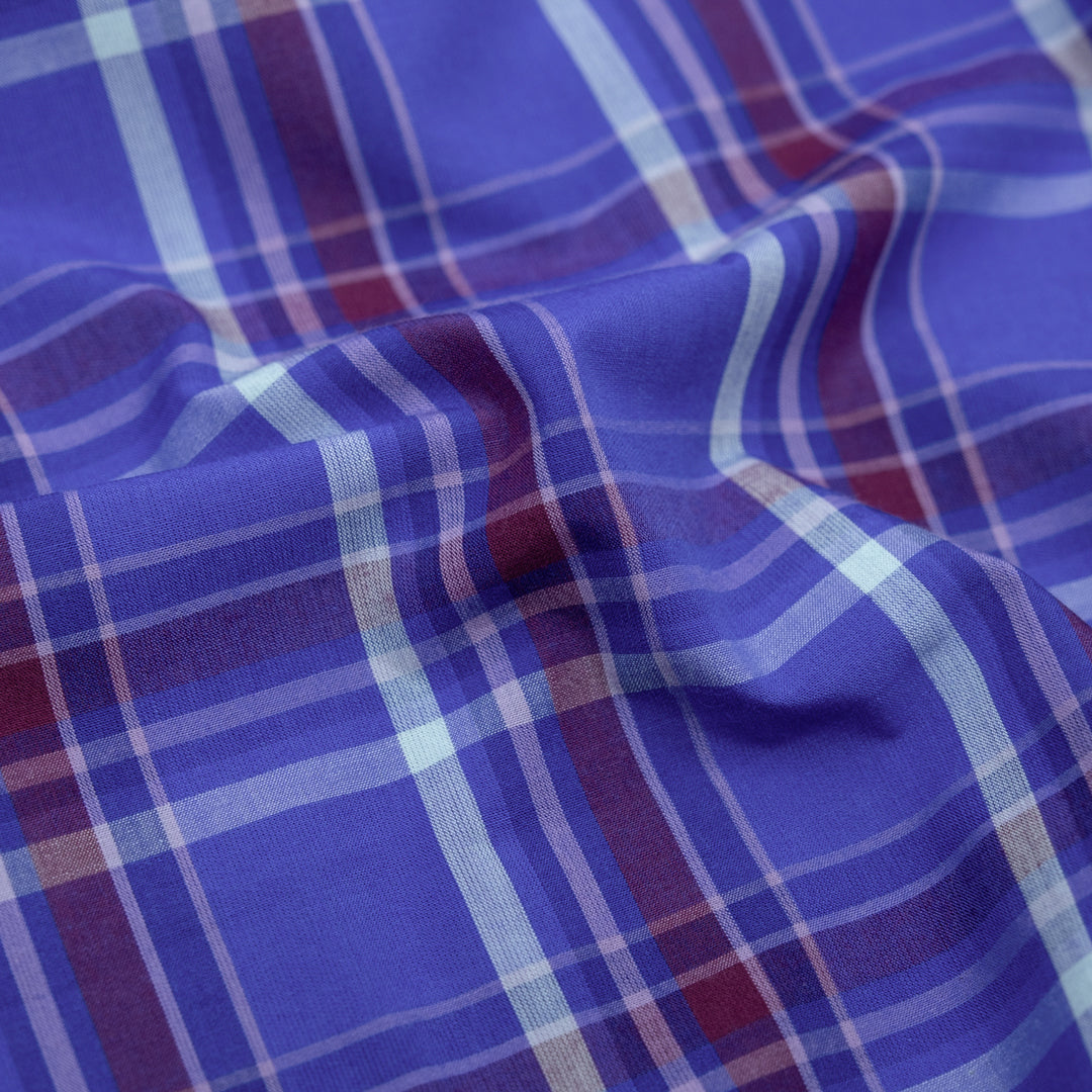 Cosmic Plaid Cotton Shirting - Belize/Multi | Blackbird Fabrics
