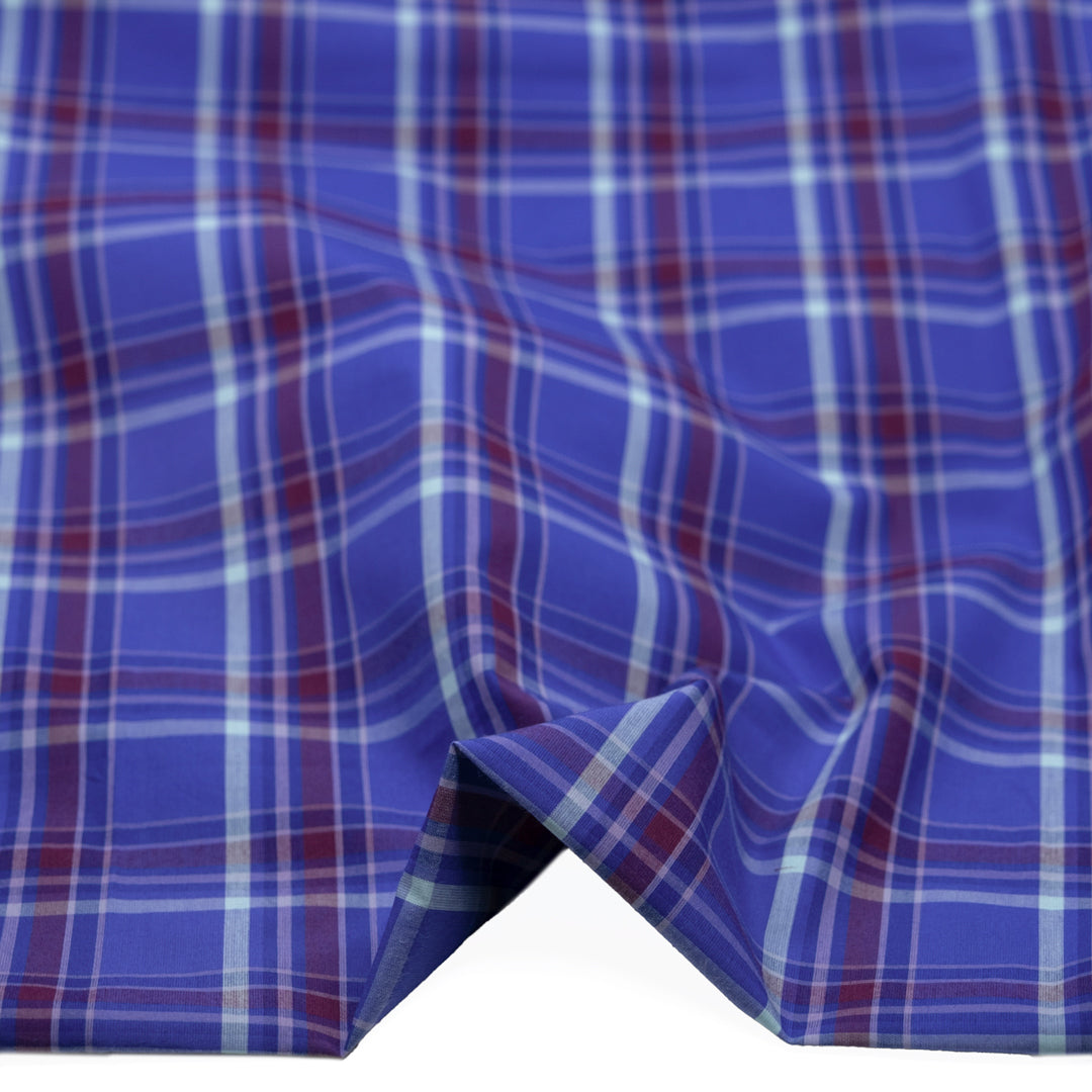 Cosmic Plaid Cotton Shirting - Belize/Multi | Blackbird Fabrics