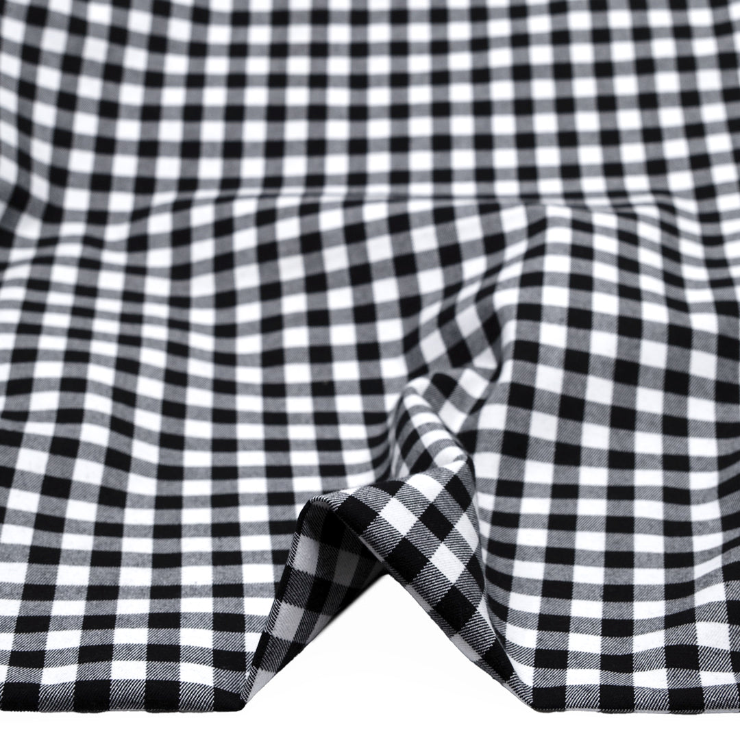 Gingham Duo Yarn Dyed Cotton Twill - Black/White | Blackbird Fabrics
