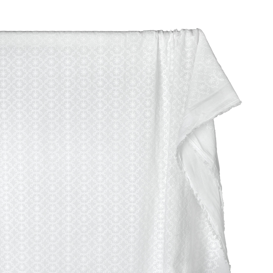 Frostbite Embroidered Cotton Voile - White | Blackbird Fabrics