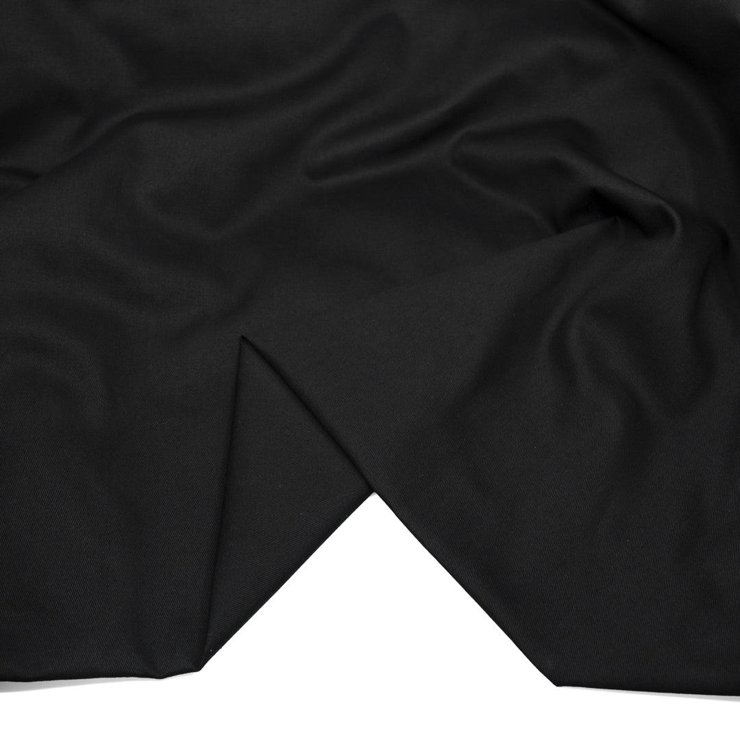Crisp Cotton Chino Twill - Black | Blackbird Fabrics