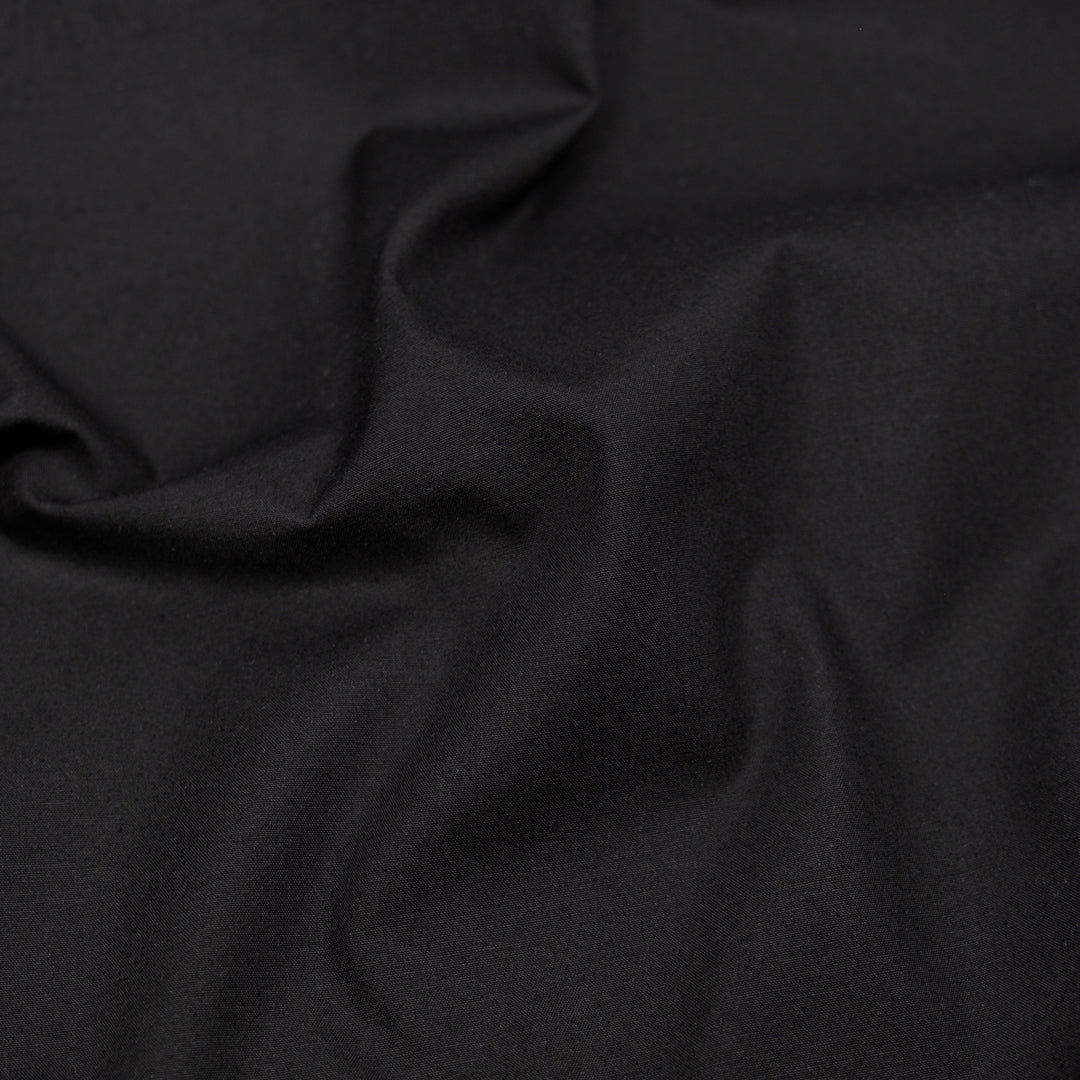 Paper-Touch Midweight Cotton Poplin - Black | Blackbird Fabrics