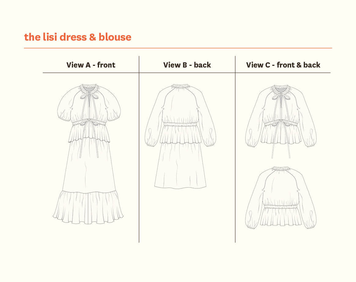 Lisi Dress & Blouse - Fabric Godmother - PDF Download