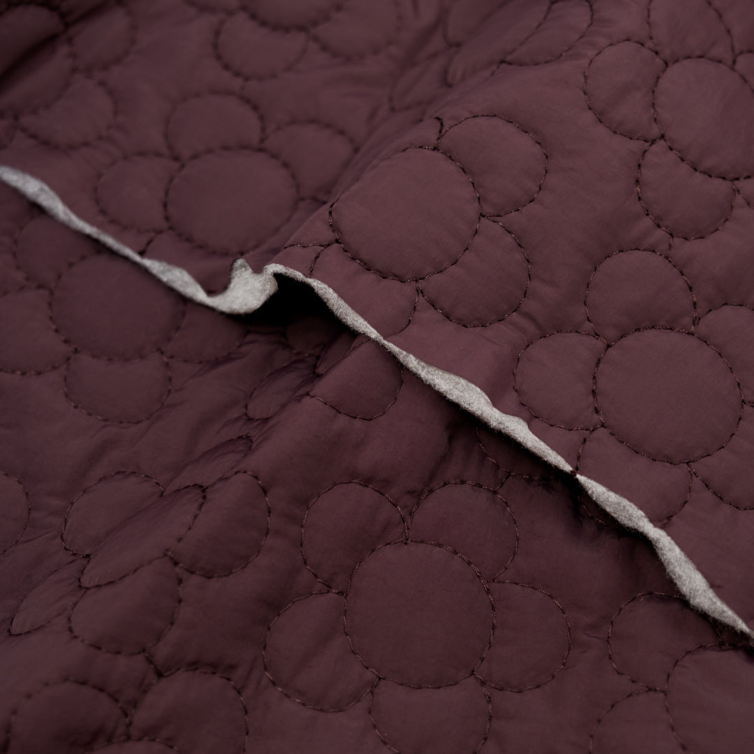 Daisy Quilted Nylon Puffer - Cabernet | Blackbird Fabrics