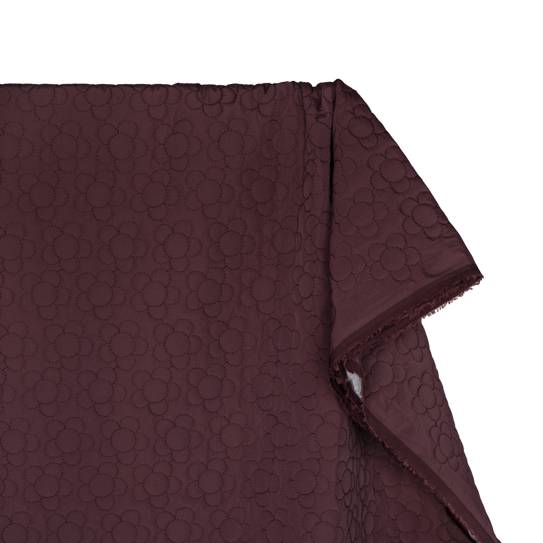 Daisy Quilted Nylon Puffer - Cabernet | Blackbird Fabrics
