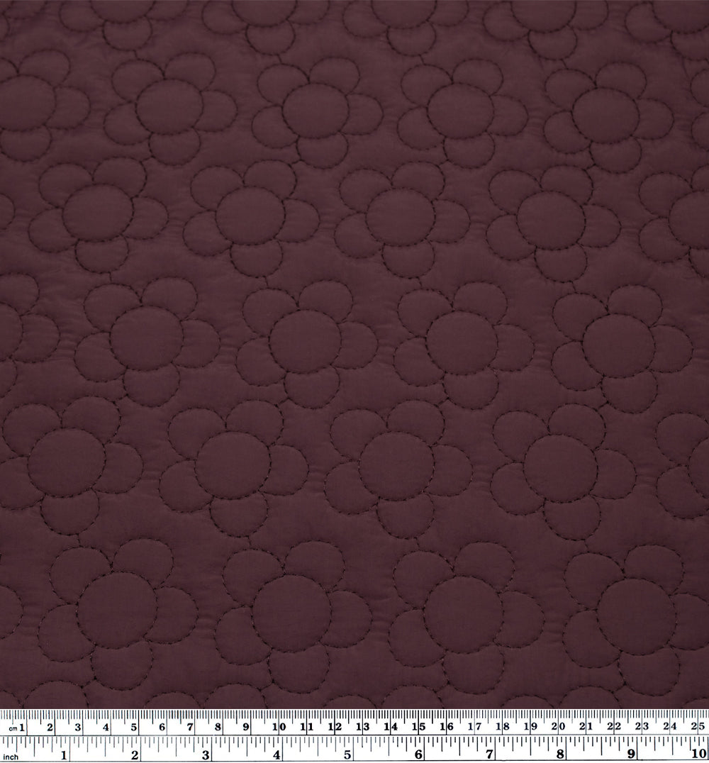 Daisy Quilted Nylon Puffer - Cabernet | Blackbird Fabrics