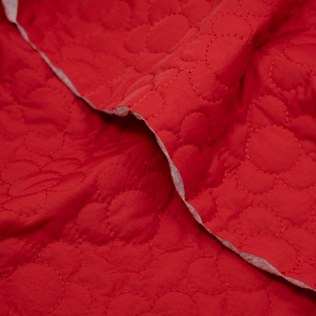 Daisy Quilted Nylon Puffer - Chili Pepper | Blackbird Fabrics