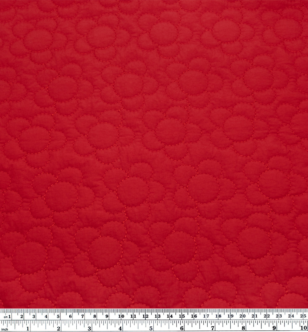 Daisy Quilted Nylon Puffer - Chili Pepper | Blackbird Fabrics