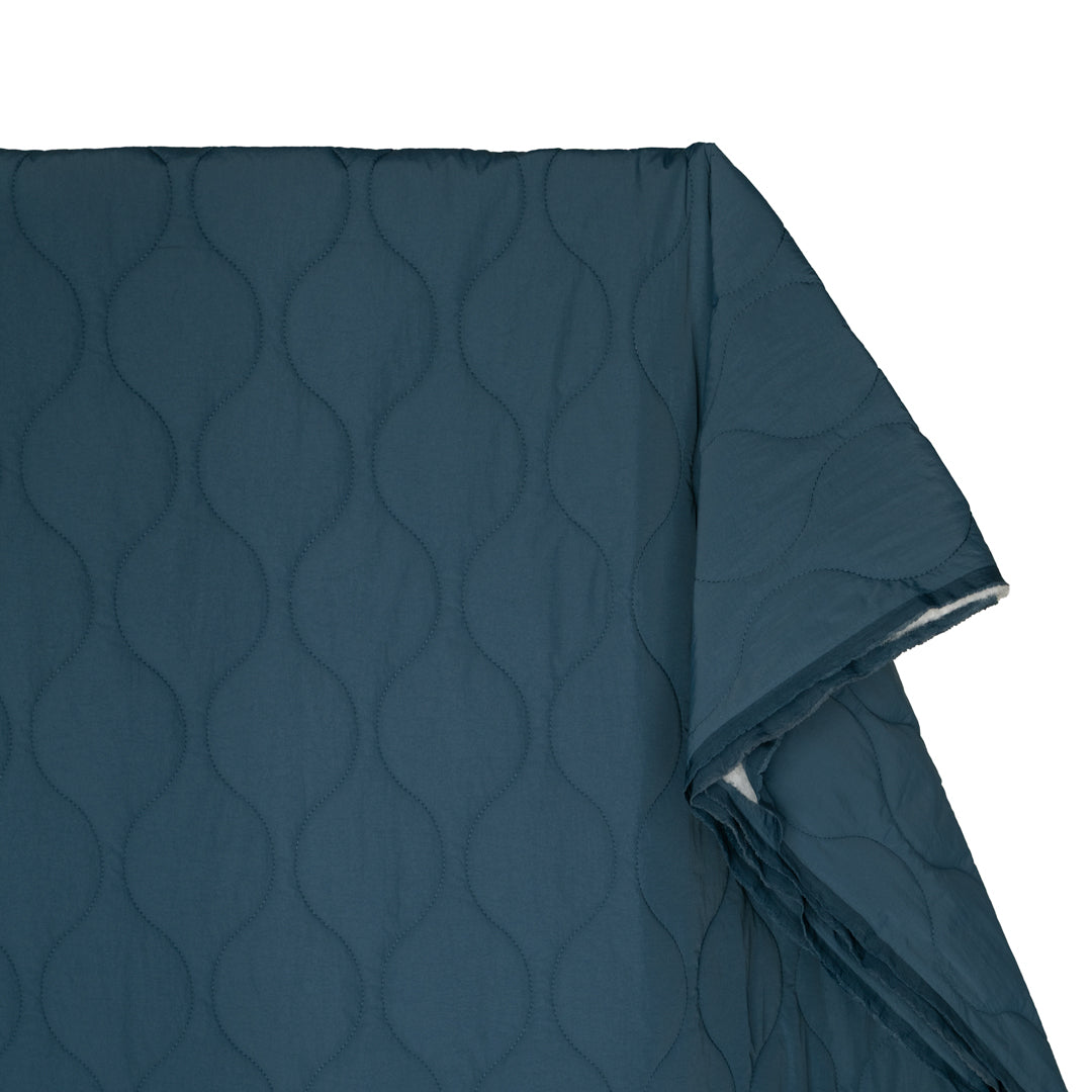 Wavy Quilted Nylon Puffer - Jewel | Blackbird Fabrics