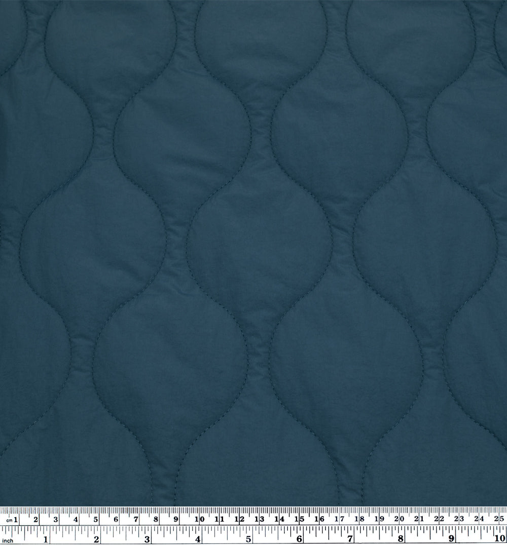 Wavy Quilted Nylon Puffer - Jewel | Blackbird Fabrics