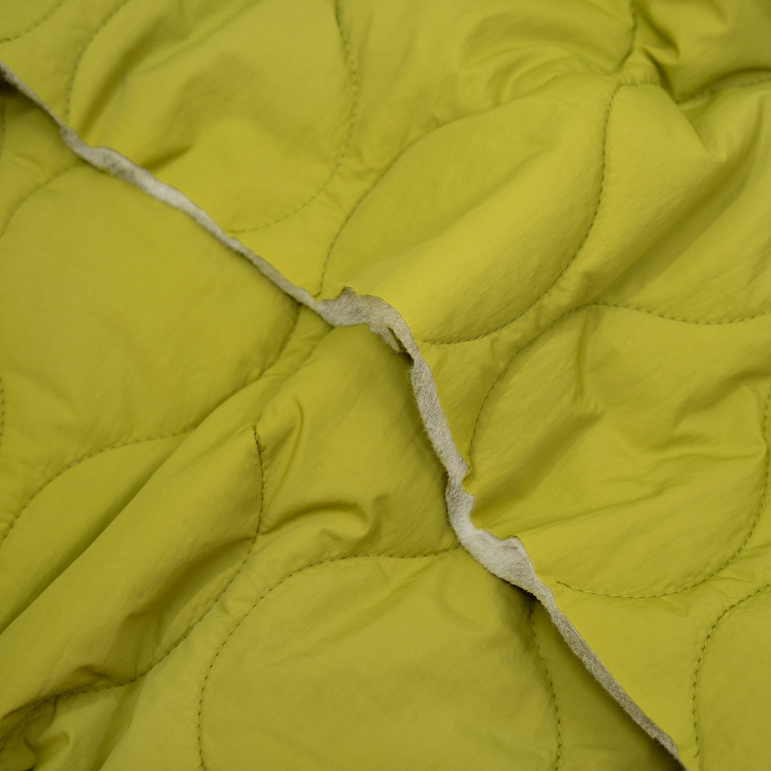 Wavy Quilted Nylon Puffer - Kiwi | Blackbird Fabrics