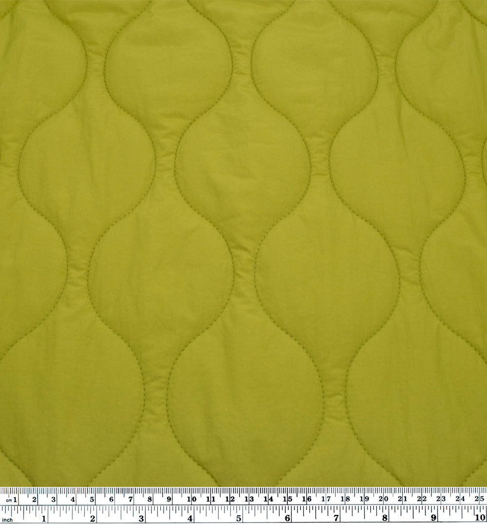 Wavy Quilted Nylon Puffer - Kiwi | Blackbird Fabrics