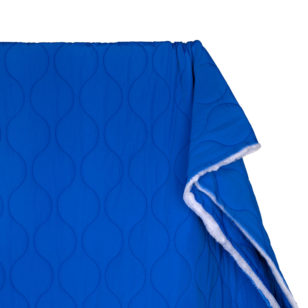 Wavy Quilted Nylon Puffer - Lapis | Blackbird Fabrics