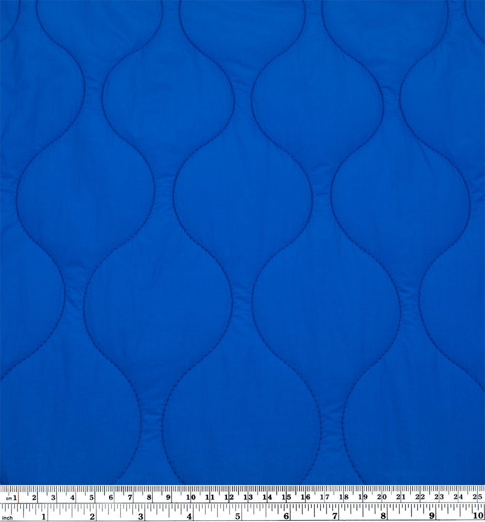 Wavy Quilted Nylon Puffer - Lapis | Blackbird Fabrics