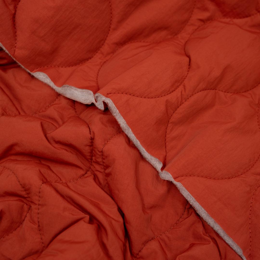 Wavy Quilted Nylon Puffer - Red Clay | Blackbird Fabrics