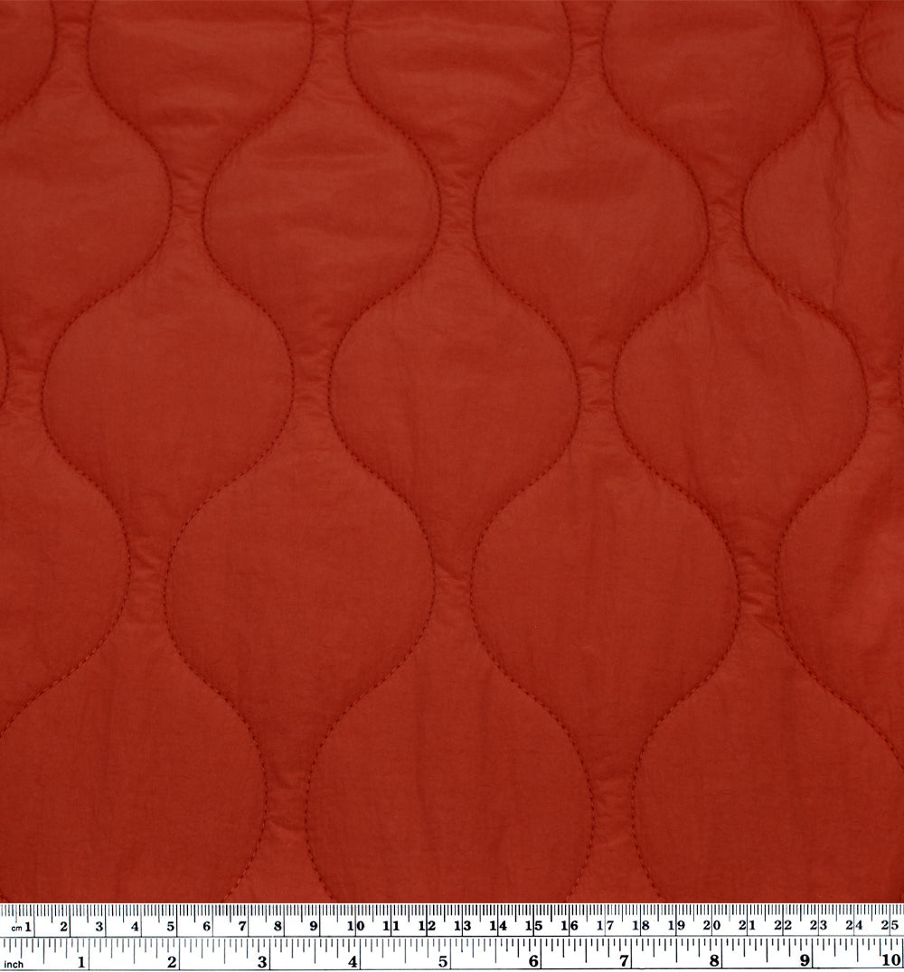 Wavy Quilted Nylon Puffer - Red Clay | Blackbird Fabrics
