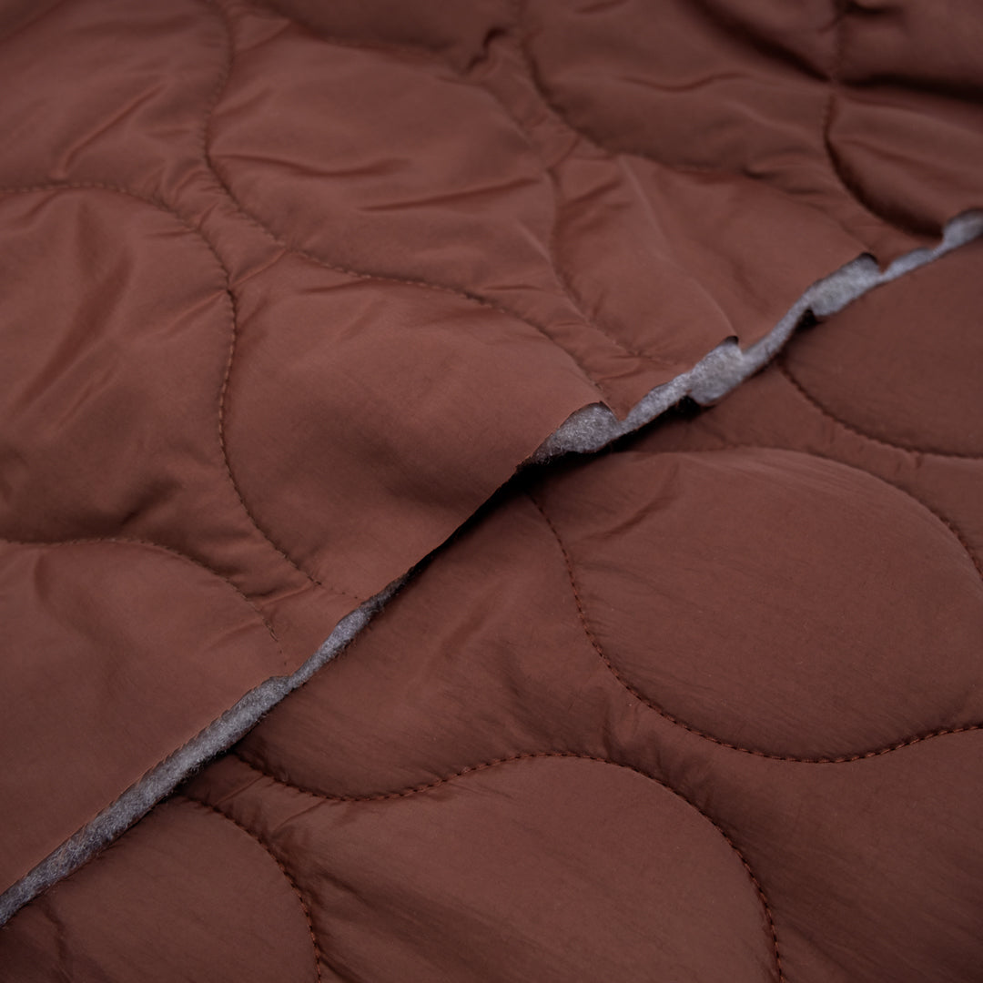 Wavy Quilted Nylon Puffer - Baked Clay | Blackbird Fabrics