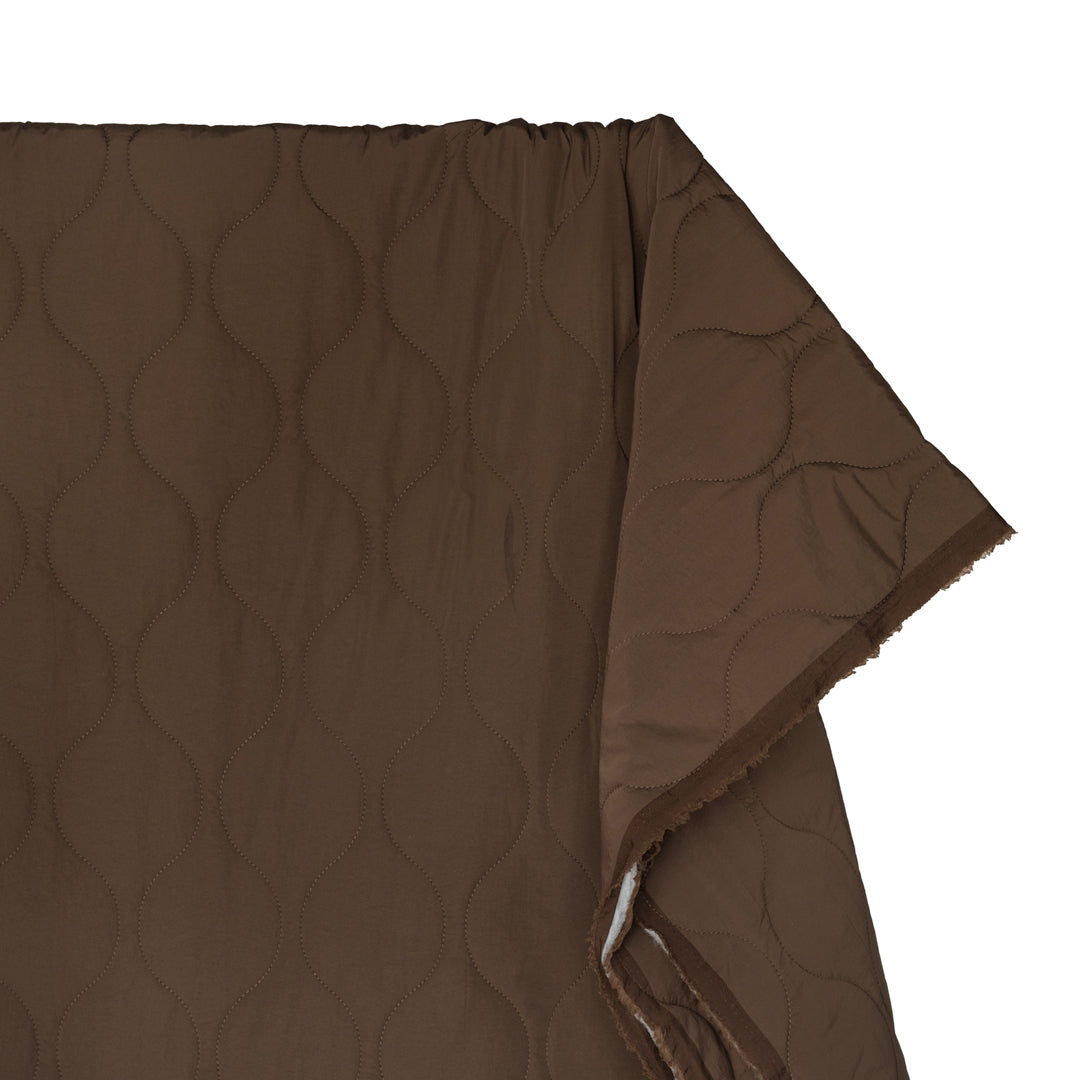 Wavy Quilted Nylon Puffer - Truffle | Blackbird Fabrics