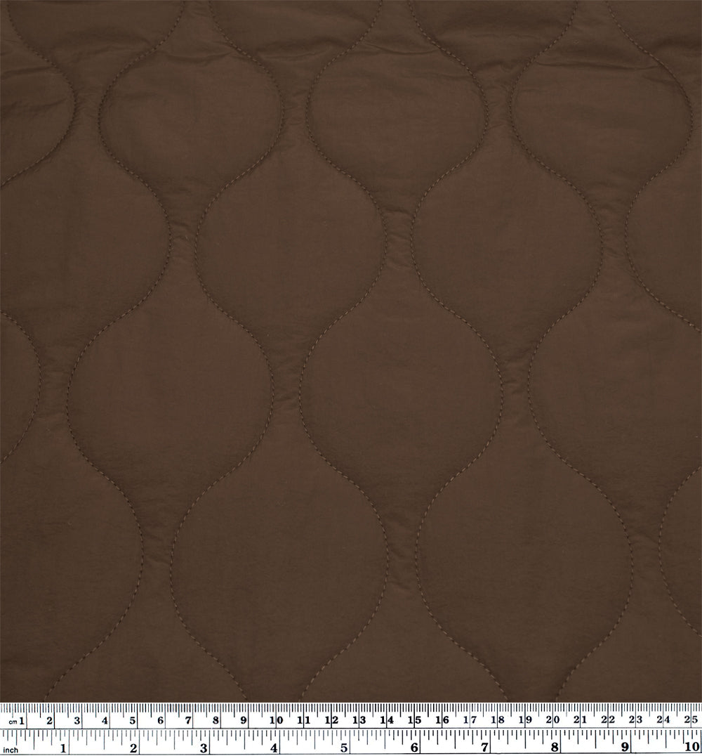 Wavy Quilted Nylon Puffer - Truffle | Blackbird Fabrics