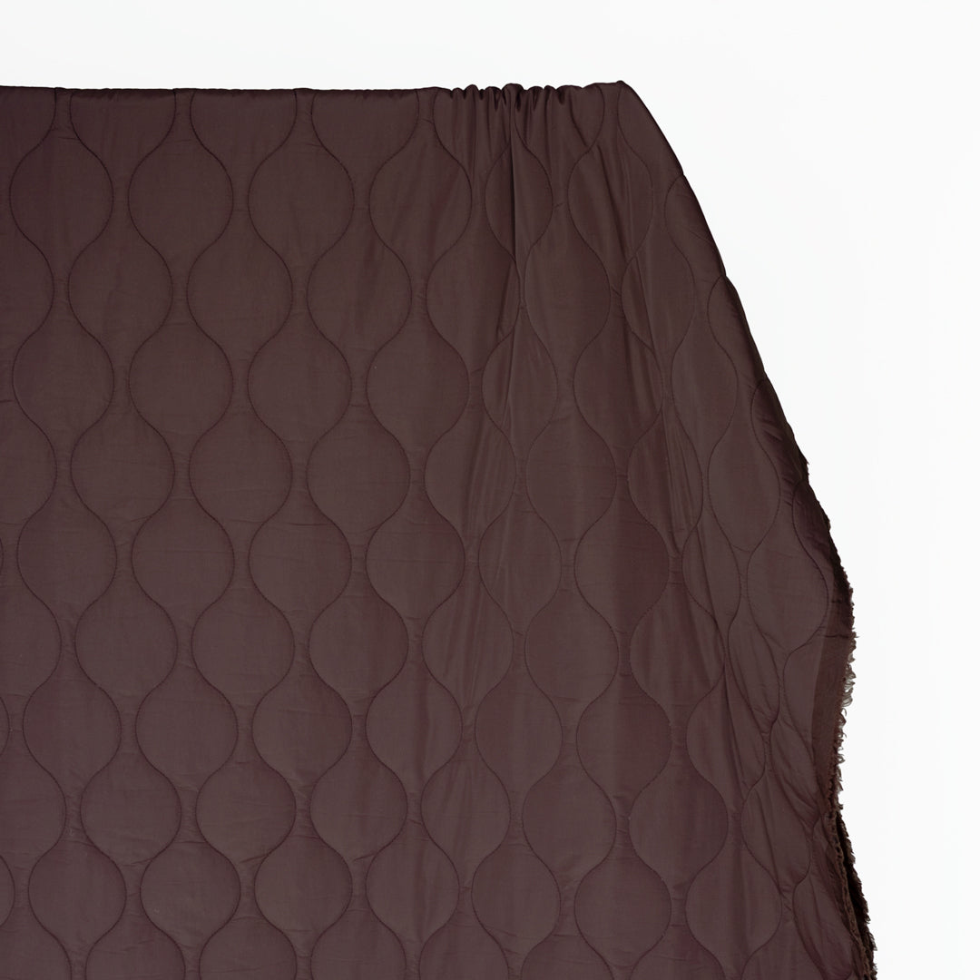 Wavy Quilted Nylon Puffer - Cabernet | Blackbird Fabrics