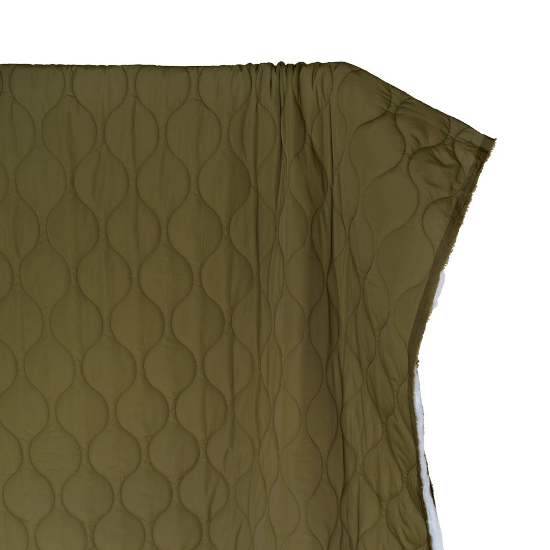 Wavy Quilted Nylon Puffer - Caper | Blackbird Fabrics