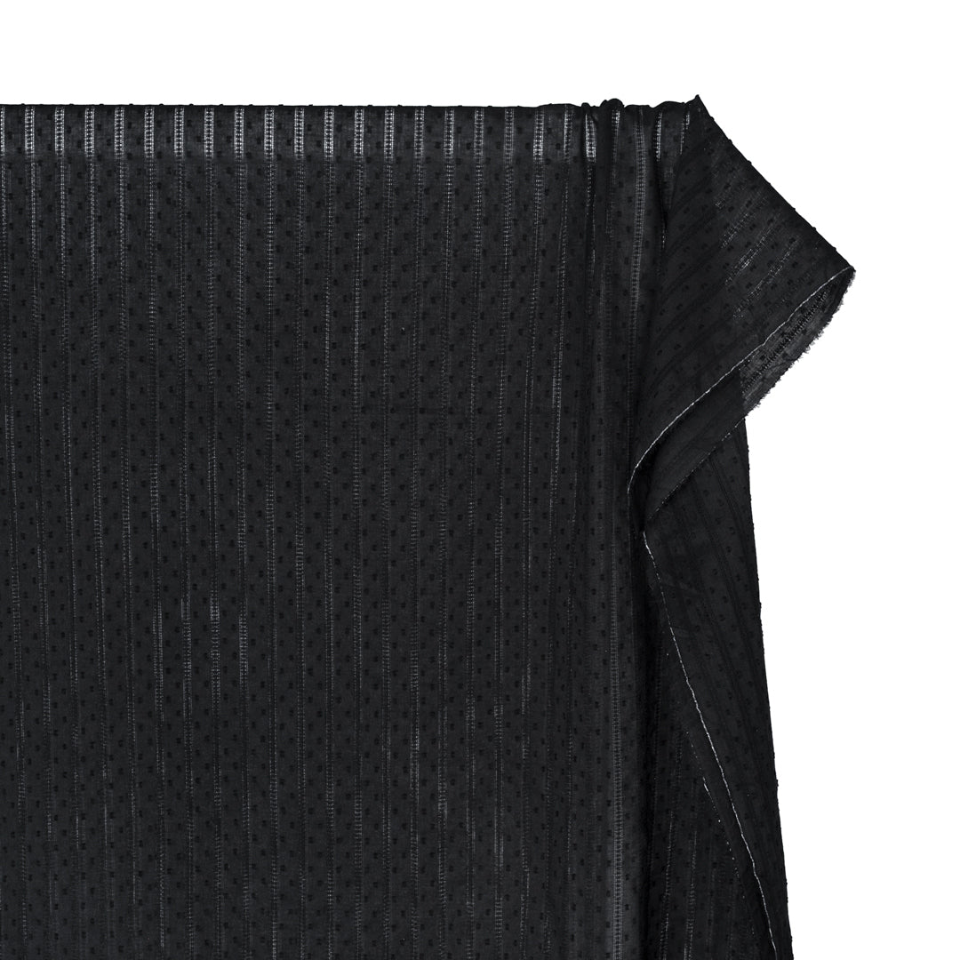 Delicate Stripe Cotton Dobby - Black | Blackbird Fabrics