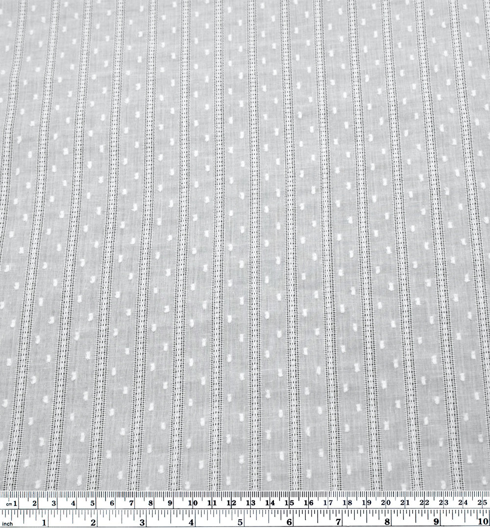 Delicate Stripe Cotton Dobby - White | Blackbird Fabrics