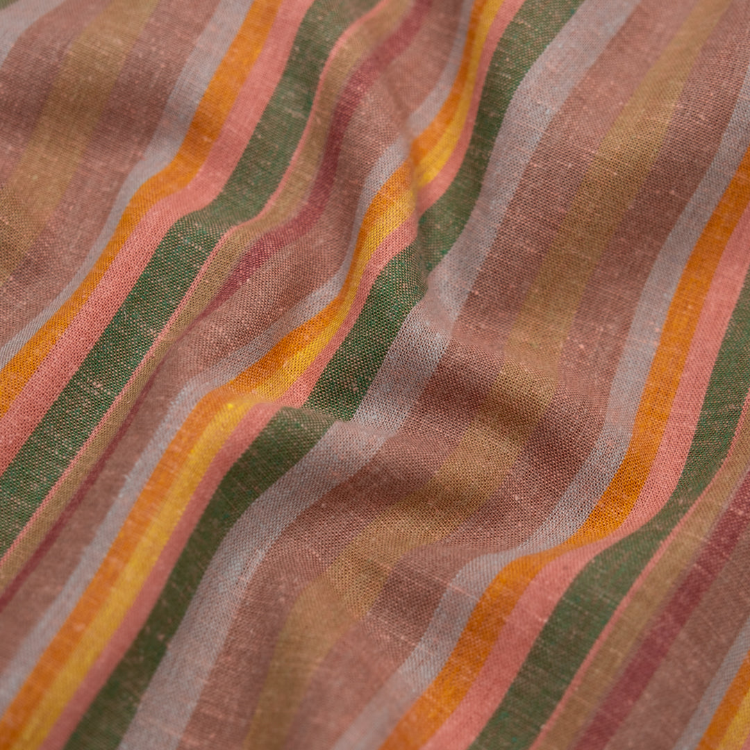 Sunset Stripe Hemp Lyocell Blend - Rosette/Multi | Blackbird Fabrics