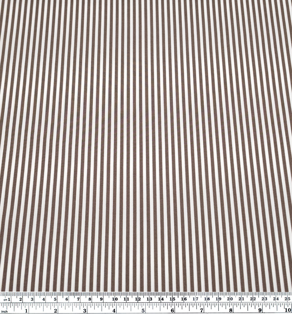 Candy Stripe Brushed Cotton Shirting - Umber/White | Blackbird Fabrics