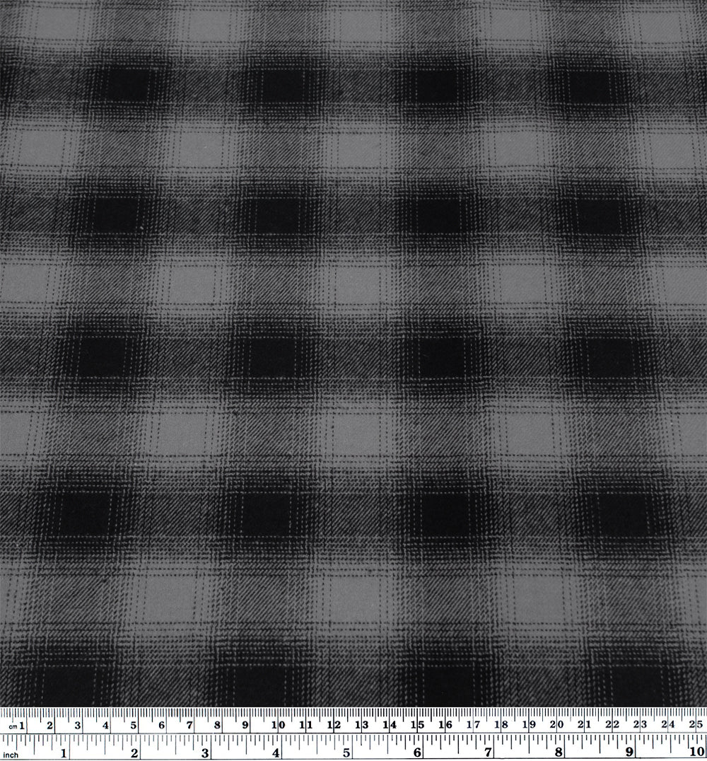Backwoods Plaid Cotton Flannel - Charcoal/Black | Blackbird Fabrics