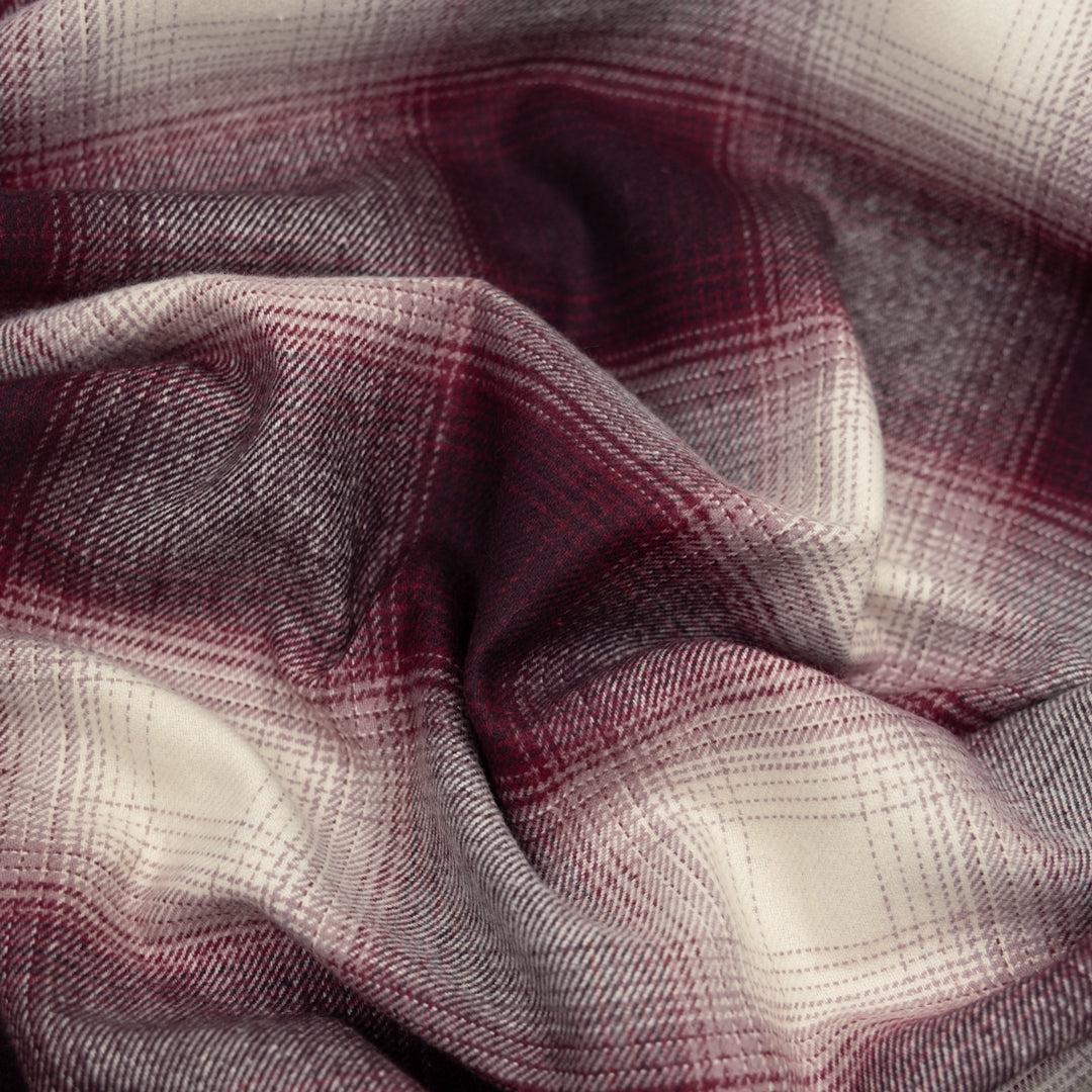 Backwoods Plaid Cotton Flannel - Boysenberry/Ivory | Blackbird Fabrics