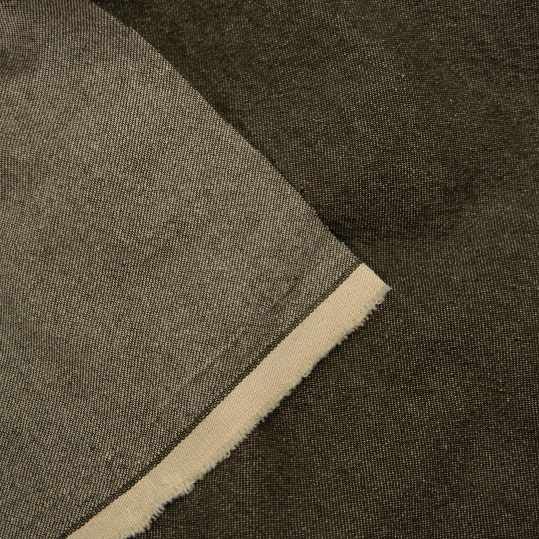 9oz Stonewashed Denim - Olive Drab | Blackbird Fabrics