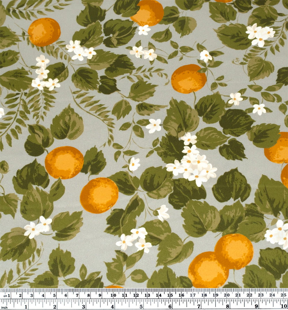 Deadstock Sweet Citrus Silk Charmeuse - Cucumber/Sherbert | Blackbird Fabrics