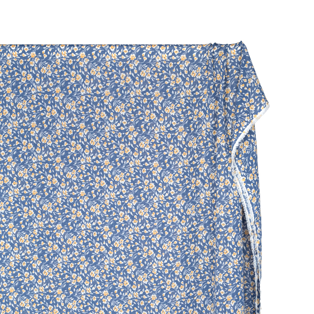 Deadstock Harmony Viscose Georgette - Bluestone/Buttercup | Blackbird Fabrics