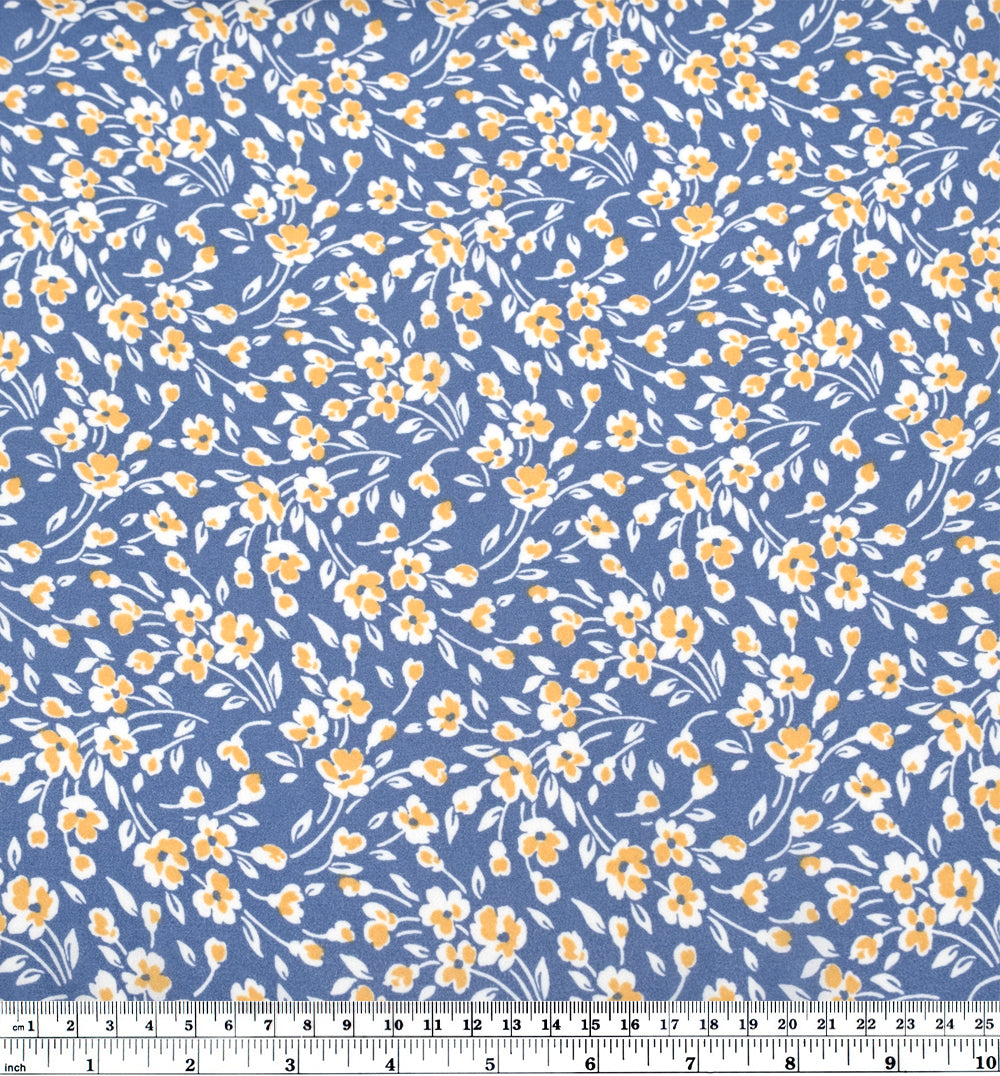 Deadstock Harmony Viscose Georgette - Bluestone/Buttercup | Blackbird Fabrics