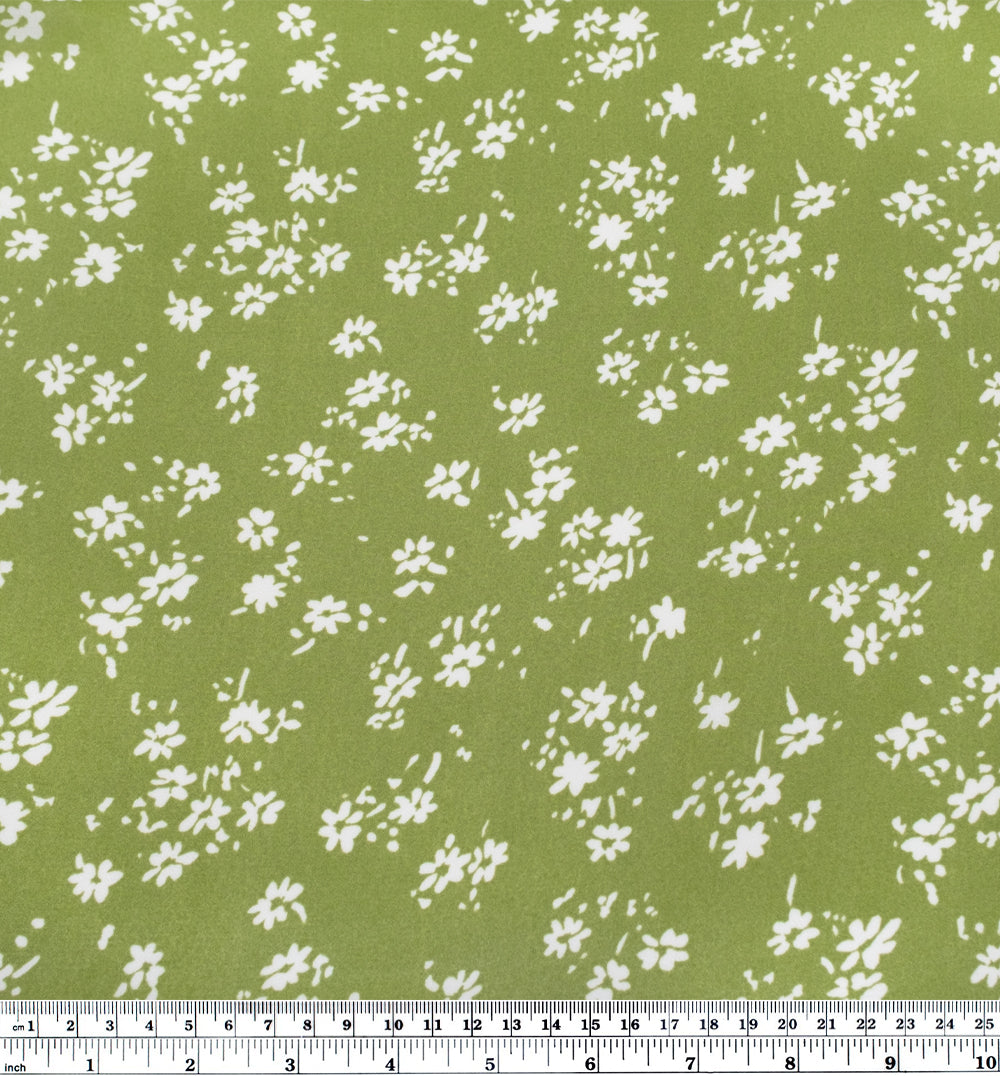 Deadstock April Viscose Georgette - Spring Green/White | Blackbird Fabrics