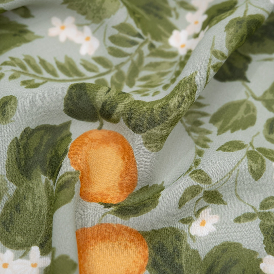 Deadstock Sweet Citrus Viscose Georgette - Cucumber/Sherbert | Blackbird Fabrics