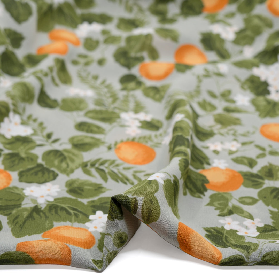 Deadstock Sweet Citrus Viscose Georgette - Cucumber/Sherbert | Blackbird Fabrics
