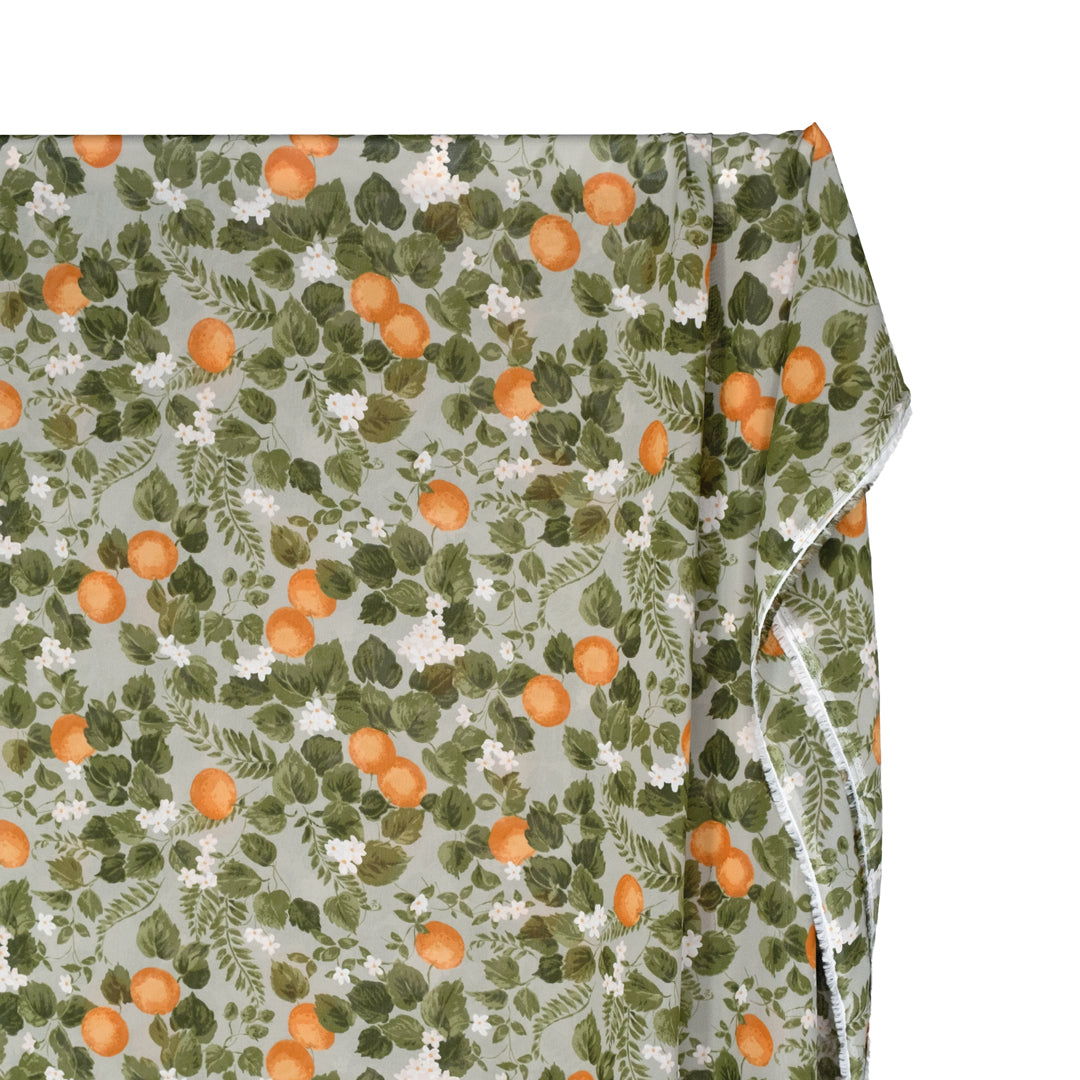 Deadstock Sweet Citrus Viscose Georgette - Cucumber/Sherbert | Blackbird Fabrics