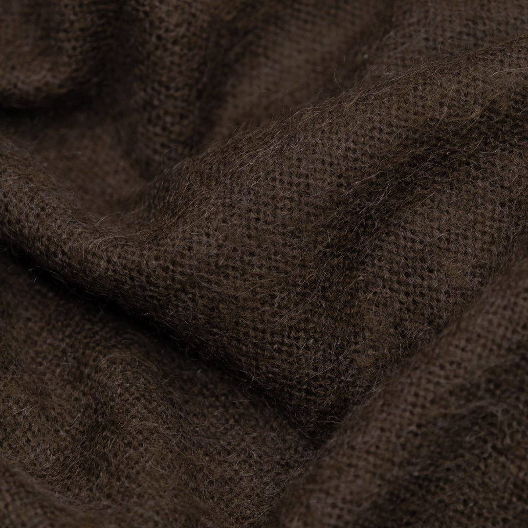 Deadstock Lightweight Alpaca Blend Sweater Knit - Brown | Blackbird Fabrics