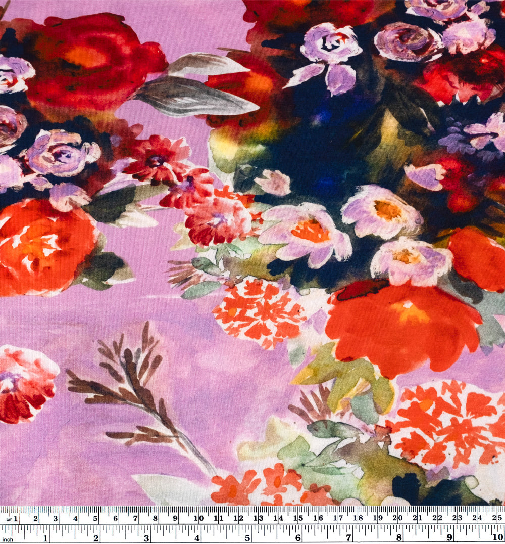 Deadstock Floral Euphoria Viscose Jersey - Candy Pink | Blackbird Fabrics